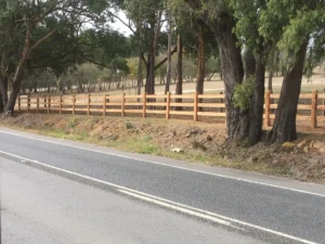 Commericial post and rail fencing by barling woodworks, melbourne, victoria